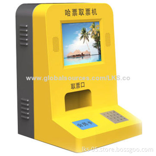 Kiosk with Short Keyboard and Membership Card Reader and Ticket Printer Function